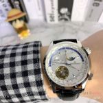 Copy Jaeger-LeCoultre Grand Complications Moon Watch SS Black Leather Band